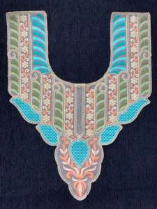 Embroidered Neck Patch / <b>Applique</b> for Kurti, Dress, and Garment Decoration Floral multicolor embroidery with artistic patterns - Product Image 3