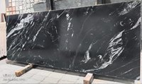 Dalles de marbre noir marin Simpson pour revêtements muraux et sols d'hôtels modernes et décoration intérieure