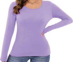 T-shirt classique à manches longues en rayonne douce pour homme, coupe ajustée, tissu extensible, stylé pour la journée. - Product Image 4