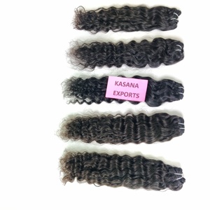 Extensions de cheveux naturels indiens à vague profonde noire 1B pour femmes Cheveux humains à cuticule alignée non traités chimiquement - Product Image 3