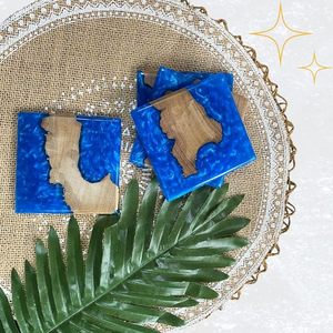 Durable Stylish Jute Coaster <b>Epoxy</b> Wood <b>Table</b> Mats Pads Woven Elegant <b>Table</b> Protection Decoration Family Gatherings Parties - Product Image 4