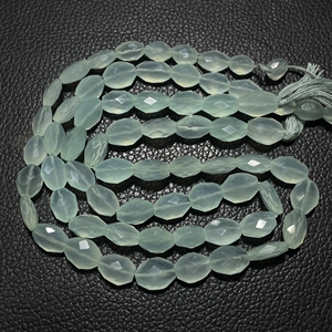 ลูกปัดพลอยคาลซิโดนีแบบเหลี่ยมเพชรพลอยสีเขียว7x9-10x14MM - Product Image 2