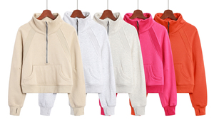 Ropa Personalizada, Sudaderas con Capucha y Suéteres de Invierno para Mujer, 100% Algodón, Transpirable, Media Cremallera, Impermeable, Estilo Casual, Venta al por Mayor - Product Image 3