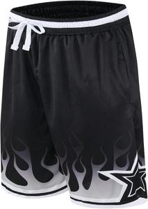 Pantalones cortos de baloncesto impresos por sublimación personalizada con bolsillos con cremallera para hombres pantalones cortos de malla atlética activa - Product Image 2