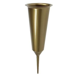 Elegant design Durable construction Floral display Cemetery tribute Gold Metal <b>Grave</b> <b>Vase</b> <b>Flower</b> <b>Vase</b> - Product Image 1