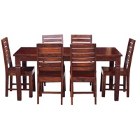 Table de salle à manger commerciale moderne de luxe en teck massif, 6 chaises, écologique, durable, haute qualité, facile à nettoyer, pour restaurant - Offre Spéciale