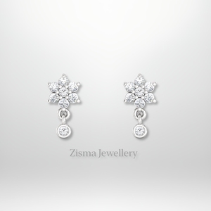 Pendientes colgantes de diamantes de flores de lujo 10K 14K 18K oro VVS DEF diamantes reales y cultivados en laboratorio GIA IGI certificado al por mayor - Product Image 3