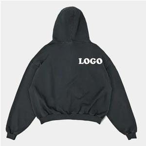 Custom Logo High Quality Cotton French Terry Boxy <b>Crop</b> <b>Zip</b>-<b>up</b> <b>Hoodies</b> Vintage Washed Blank <b>Crop</b> Men Zipper <b>Hoodies</b> & Sweatshirts - Product Image 3