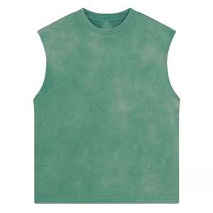 เสื้อกล้ามถักแขนกุดคอกลมสีทึบสำหรับผู้ชายสไตล์ลำลองสีเบจ - Product Image 2