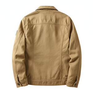 Blouson aviateur pour homme, vente chaude, design simple, col montant, bouton unique sur le devant, coton lourd, décontracté, respirant, coupe-vent, printemps - Product Image 2