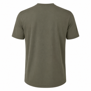 <b>Men's</b> Black Short Sleeve O-Neck T-Shirt Regular Fit Solid Color Casual Jersey Cotton Plain Dyed - Product Image 3