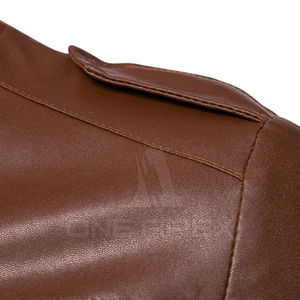 Gran oferta de chaquetas de cuero para hombre, cuello levantado de costilla de alta calidad, ropa de calle cómoda para invierno, chaqueta de cuero personalizable - Product Image 6