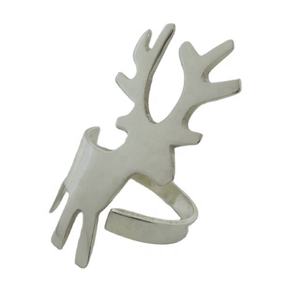 Christmas Decorative <b>Silver</b> Plating Brass <b>Napkin</b> Ring Reindeer Shaped Classic Style Handmade Customized - Product Image 1