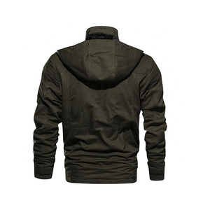 Respirant réversible personnalisé toile support imperméable hommes décontracté hiver veste coupe-vent isolation grande taille fermeture à glissière - Product Image 2