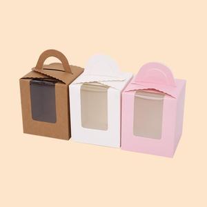 TRIHO TRb-1176 boîte cadeau portable poignée de fenêtre ouverte carton ondulé pour la cuisson des desserts impression mate de stratification pour l'emballage - Product Image 2