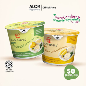Easy Fingers Instant Durian <b>Coconut</b> Milk Dessert/Bubur Segera Serawa Dengan Durian Santan (50g) 3-Minute Prep 24-Month Shelf - Product Image 3