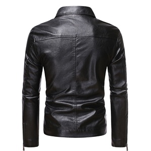 Hot Selling High Quality PU Leather Jacket <b>for</b> <b>Men</b> Stand Hooded Collar Full Zipper Winter Autumn Fashion Full <b>Arm</b> jacket <b>for</b> <b>men</b> - Product Image 6