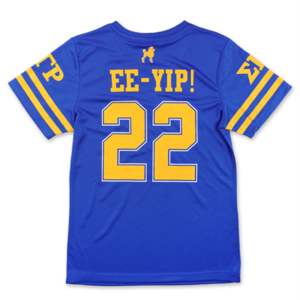 SGR Football Jersey Tee - Royal 100% Polyester Sigma Gamma Rho T-Shirt Logo de l'équipe imprimé sur les vêtements de sororité avant et arrière - Product Image 2