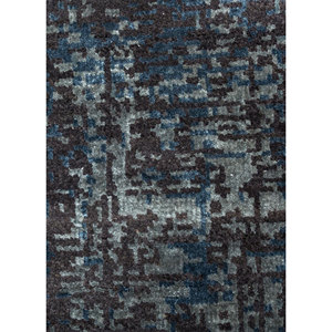 Tapis noué à la main en laine et soie de bambou à motifs abstraits Uvenuti gris et noir - pour usage domestique - Product Image 3