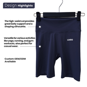 Shorts de sport taille haute personnalisés OEM 240g – Spandex polyester anti-transpiration, shorts de gym à marque privée (Fabriqué à Taïwan) - Product Image 4