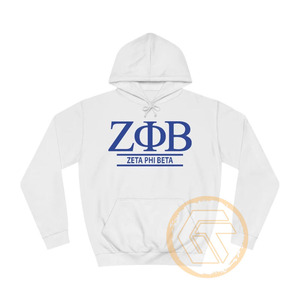 ออกแบบเสื้อฮู้ดดี้ของคุณเองสำหรับฤดูหนาว Zeta Phi Beta สำหรับผู้หญิง ผลิตตามสั่ง ขายส่ง คุณภาพสูง ผ้าฝ้าย/โพลีเอสเตอร์ 120 กรัม ระบายอากาศได้ดี - Product Image 1