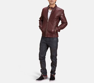 Chaqueta de invierno para hombre de diseño superior con cuello levantado manga completa 100% cuero de alta calidad personalizable precio razonable - Product Image 5