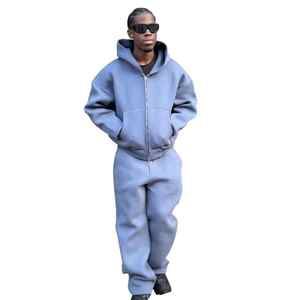 Vente en gros de vêtements de sport décontractés personnalisés pour hommes, survêtements de sport à fermeture éclair complète, ensembles de survêtements de course athlétiques pour hommes - Product Image 2