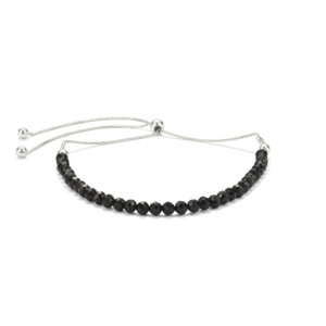 <b>Gold</b>-Plated Moon Charm <b>Bracelet</b> with Onyx <b>and</b> Pearl Sterling Silver Base Gift-Ready - Product Image 1
