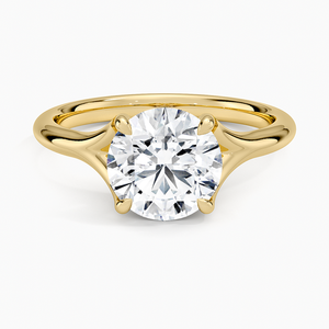 Minimalista 10K oro corte redondo Moissanite diamante solitario anillo estilo clásico compromiso boda regalo para fiestas de mujeres - Product Image 5