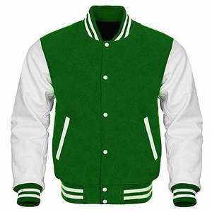 Mangas de cuero de calidad superior Moda Manga delgada Chaqueta universitaria de invierno Chaqueta de Letterman informal personalizada - Product Image 1