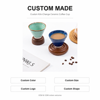Tasse à café en céramique vintage, effet four, 155 ml, sans anse, pour expresso, personnalisable avec logo, pour la maison, les cafés ou comme cadeau