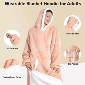 Manta con Capucha Tipo Sudadera, Manta Gigante de Sherpa, Manta de Punto Extra Grande, Oferta - Product Image 5