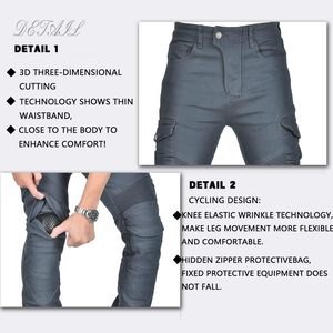 Pantalones vaqueros para montar en motocicleta pantalones de motociclista con blindado extraíble CE para hombres - Product Image 3