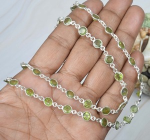 Peridot vert coupé 925 argent Sterling mois d'août collier de pierres précieuses collier convertible bijoux faits à la main cadeau pour noël - Product Image 4