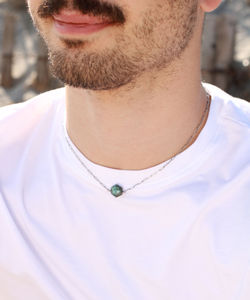 Ohemian-Cadena de alambre de piedras preciosas hexagonales para mujer, collares de plata de ley 925 chapados en oro, colgantes hechos a mano - Product Image 2