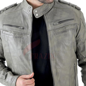 Chaqueta de cuero desgastada de alta calidad para hombre, chaqueta personalizada para hombre, chaqueta de invierno desgastada genuina 2025 - Product Image 4