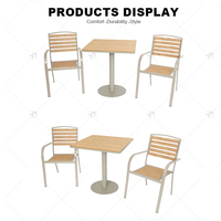 Ensemble de table et deux chaises de patio extérieur, ensemble bistrot pour jardin, café, balcon et usage commercial