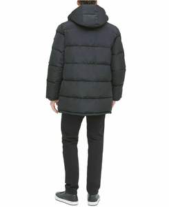 Blouson d'hiver pour homme avec logo personnalisé, bomber rembourré en duvet, nylon, toile, col montant fin, taille plus, position du logo sur le devant - Product Image 2