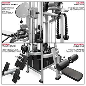 Nouvel équipement de fitness français Silver 4 Stack Multi Jungle Gym 8 stations pour entraînement de résistance et de force du corps entier à domicile - Product Image 3
