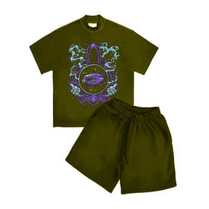 Conjuntos de verano para hombre de algodón de 2 piezas al por mayor, ropa informal de calle, conjuntos cortos para hombre, ropa de calle de alta calidad para hombre - Product Image 4