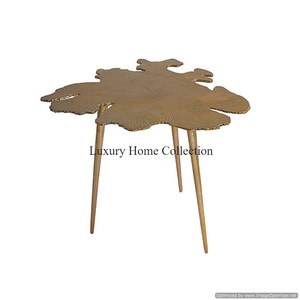 Mesa de centro elegante de diseñador con forma de tambor con acabado antiguo de latón hecho a mano para sala de estar y dormitorio de Hotel suministros decorativos - Product Image 3