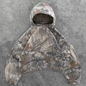 Sudadera de Invierno con Camuflaje Personalizado, Algodón de Alta Calidad, Estampado RealTree, Sudadera con Capucha Vintage para Hombre, Corte Holgado - Product Image 1