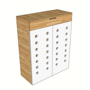 Armoire à chaussures minimaliste en bois Simplicity 800x300x1000mm - Product Image 2