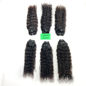 Unprocessed Virgin Cuticle Aligned Vendors <b>Curly</b> <b>Bundles</b> One Doner Machine Double Weft Raw Indian Temple Human Hair Extensions - Product Image 3
