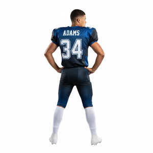 Uniforme de Fútbol Americano Sublimado Personalizado 100% Poliéster, Talla Grande, Transpirable, Conjunto Completo de Pantalones Cortos y Jersey para Equipo - Product Image 2