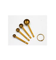 Cuillères à mesurer en cuivre avec différentes tailles Plis multifonctions Cuillère de cuisine plate Conception liquide