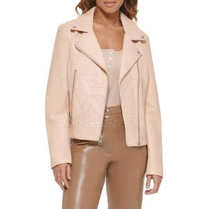 Veste en cuir véritable de logo personnalisé de haute qualité Vêtements de mode Veste en cuir pour femmes - Product Image 3