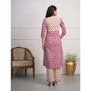 Purple <b>Printed</b> Cotton <b>Block</b> Pant Set of 2 Salwar Kameez Clothing - Product Image 5