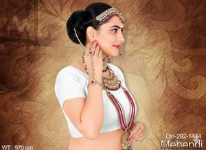 Conjunto de joyería nupcial de diseño tradicional antiguo de 970gm, collar pesado, pendientes para bodas y ocasiones especiales, conjuntos de joyería de moda - Product Image 2