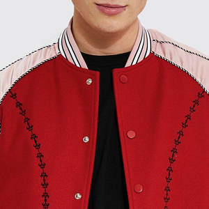 Custom Made Lightweight Wool Fleece Material Winter Jacket for Men New Style Heated Varsity Jacket Stand Collar Lettermen Style - Product Image 5